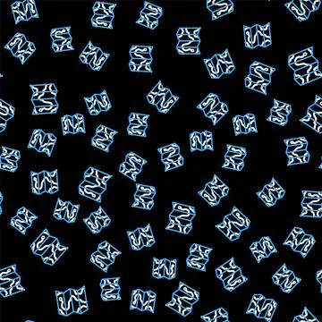 Line Location of the forest on a map icon isolated seamless pattern on black Stock Illustration