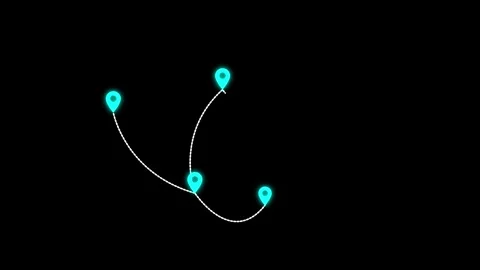 Line location map tracking mark icon location pointer icon video animated. Stock Footage 305301191