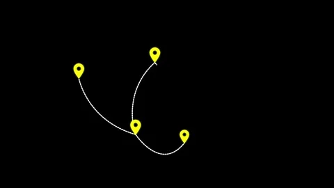 Line location map tracking mark icon location pointer icon video animated. Stock Footage 305301196
