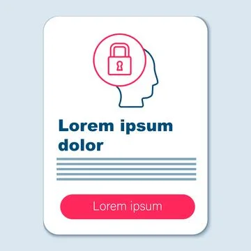 Line Lock icon isolated on grey background. Padlock sign. Security, safety, p Stock Illustration