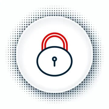 Line Lock icon isolated on white background. Padlock sign. Security, safety Stock Illustration