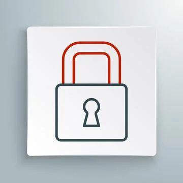 Line Lock icon isolated on white background. Padlock sign. Security, safety Stock Illustration