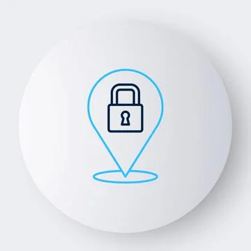 Line Lock icon isolated on white background. Padlock sign. Security, safety Stock Illustration