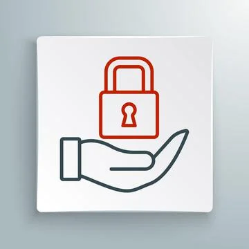 Line Lock icon isolated on white background. Padlock sign. Security, safety Stock Illustration