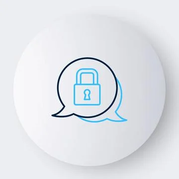 Line Lock icon isolated on white background. Padlock sign. Security, safety Stock Illustration
