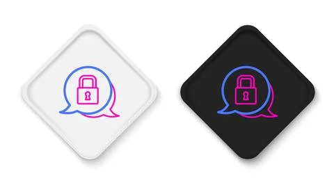 Line Lock icon isolated on white background. Padlock sign. Security, safety Stock Illustration