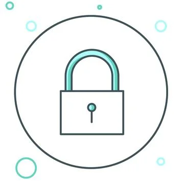 Line Lock icon isolated on white background. Padlock sign. Security, safety.. Illustrazione stock