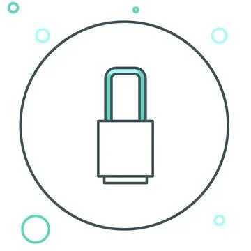 Line Lock icon isolated on white background. Padlock sign. Security, safety.. Illustrazione stock