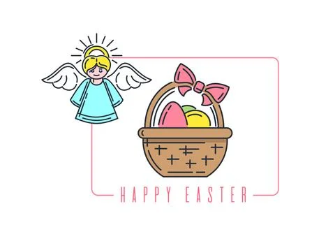 Line logo icon for Easter. Vector illustration Stock Illustration