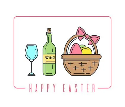 Line logo icon for Easter. Vector illustration Stock Illustration