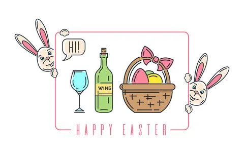 Line logo icon for Easter. Vector illustration Stock Illustration