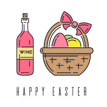 Line logo icon for Easter. Vector illustration Stock Illustration