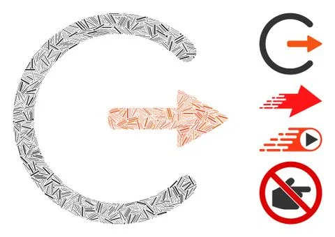 Line Logout Icon Vector Collage 스톡 일러스트