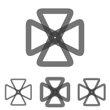 Line loop science logo design set 库存插图