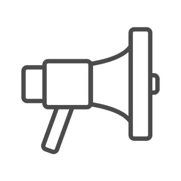 Line loudspeaker Icon, line vector sign, Pixel perfect, eps 8 Stock Illustration
