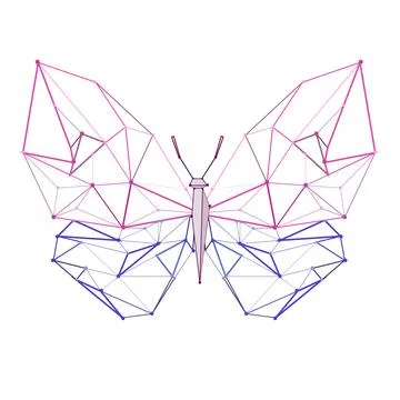 Line low poly butterfly Stock Illustration