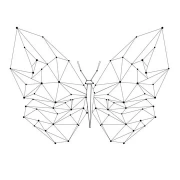 Line low poly butterfly Stock Illustration