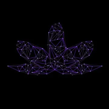 Line low poly lotus Stock Illustration