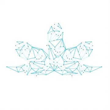 Line low poly lotus Stock Illustration