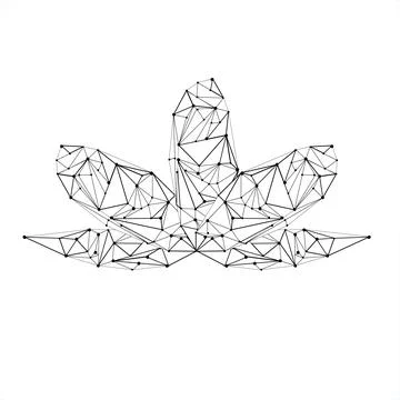 Line low poly lotus Stock Illustration