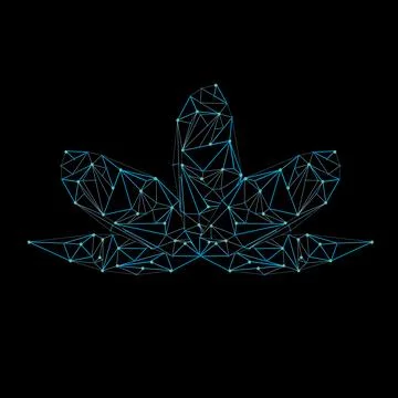 Line low poly lotus Stock Illustration