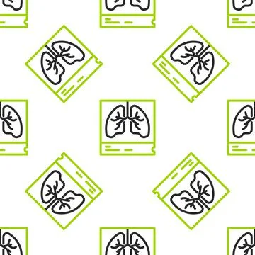 Line Lungs x-ray diagnostics icon isolated seamless pattern on white background イラスト素材