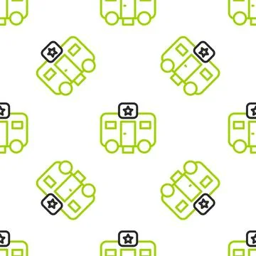 Line Machine trailer dressing room for actors icon isolated seamless pattern on イラスト素材