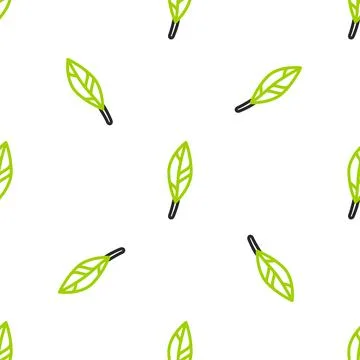 Line Magic feather icon isolated seamless pattern on white background. Vector Stock Illustration