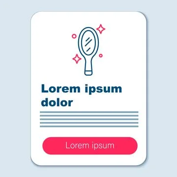 Line Magic hand mirror icon isolated on grey background. Colorful outline c.. Stock Illustration