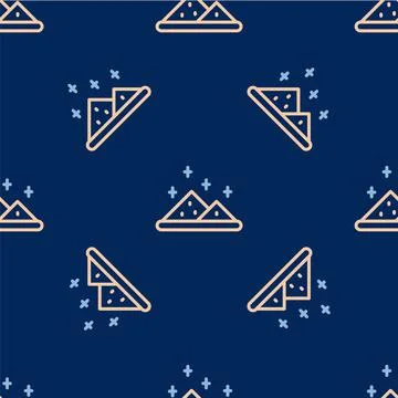 Line Magic powder icon isolated seamless pattern on blue background. Vector Illustrazione stock