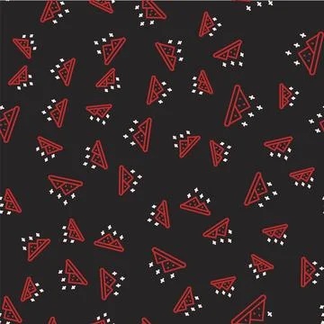 Line Magic powder icon isolated seamless pattern on black background. Vector Stock Illustration