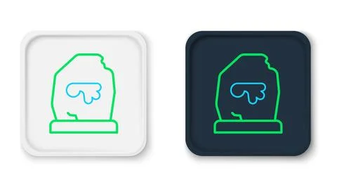 Line Magic rune icon isolated on white background. Rune stone. Colorful out.. Stock Illustration