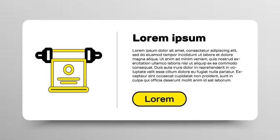 Line Magic scroll icon isolated on white background. Decree, paper, parchment Illustrazione stock