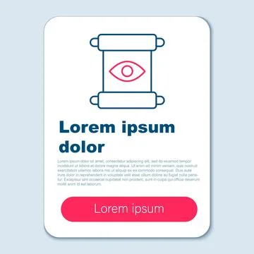 Line Magic scroll icon isolated on grey background. Decree, paper, parchment イラスト素材
