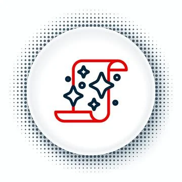 Line Magic scroll icon isolated on white background. Decree, paper, parchment イラスト素材
