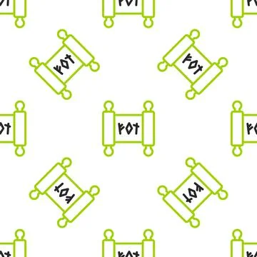 Line Magic scroll icon isolated seamless pattern on white background. Decre.. Stock Illustration