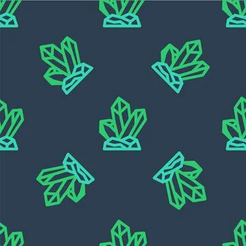 Line Magic stone icon isolated seamless pattern on blue background. Fantasy Stock Illustration