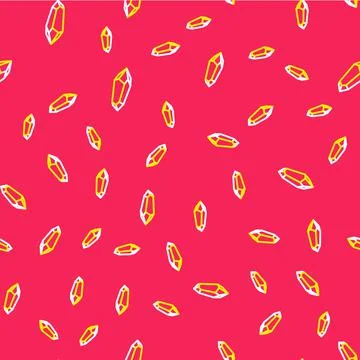 Line Magic stone icon isolated seamless pattern on red background. Fantasy Illustrazione stock