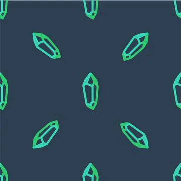 Line Magic stone icon isolated seamless pattern on blue background. Fantasy Stock Illustration