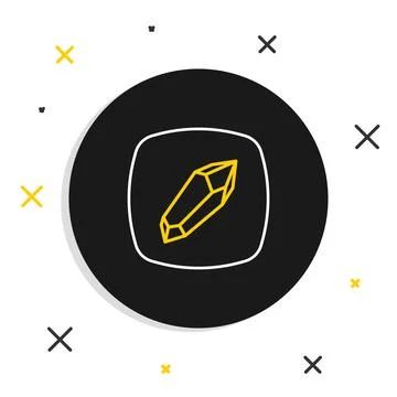 Line Magic stone icon isolated on white background. Fantasy crystal. Jewelry gem Stock Illustration