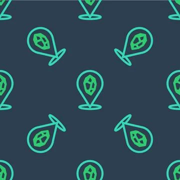 Line Magic stone icon isolated seamless pattern on blue background. Fantasy Illustrazione stock