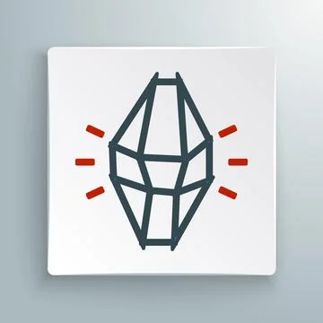 Line Magic stone icon isolated on white background. Fantasy crystal. Jewelr.. Illustrazione stock