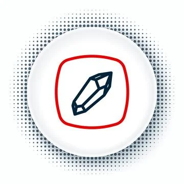 Line Magic stone icon isolated on white background. Fantasy crystal. Jewelr.. Stock Illustration