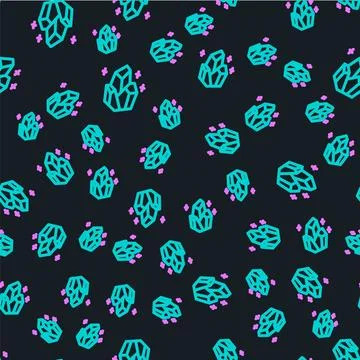 Line Magic stone icon isolated seamless pattern on black background. Fantas.. Stock Illustration