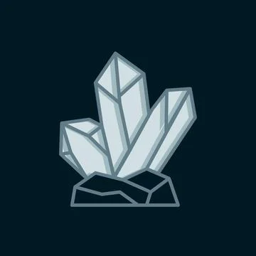 Line Magic stone icon isolated on black background. Fantasy crystal. Jewelr.. Illustrazione stock