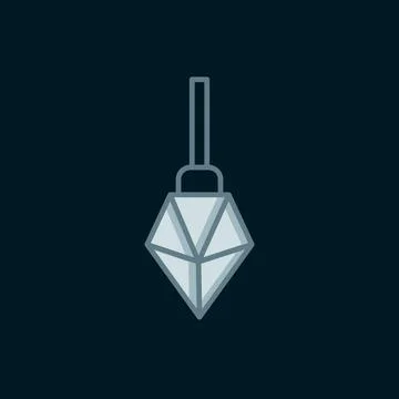 Line Magic stone icon isolated on black background. Fantasy crystal. Jewelr.. 스톡 일러스트