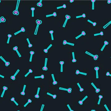 Line Magic wand icon isolated seamless pattern on black background. Star shape Stock Illustration