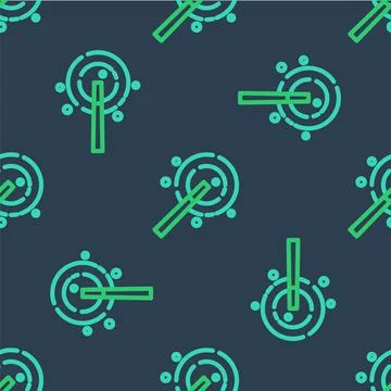 Line Magic wand icon isolated seamless pattern on blue background. Star shape イラスト素材