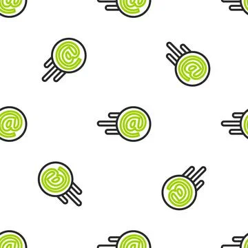 Line Mail and e-mail icon isolated seamless pattern on white background Stock Illustration