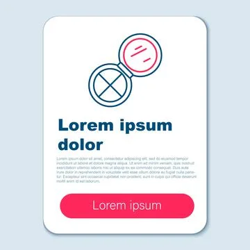 Line Makeup powder with mirror icon isolated on grey background. Colorful Stock Illustration